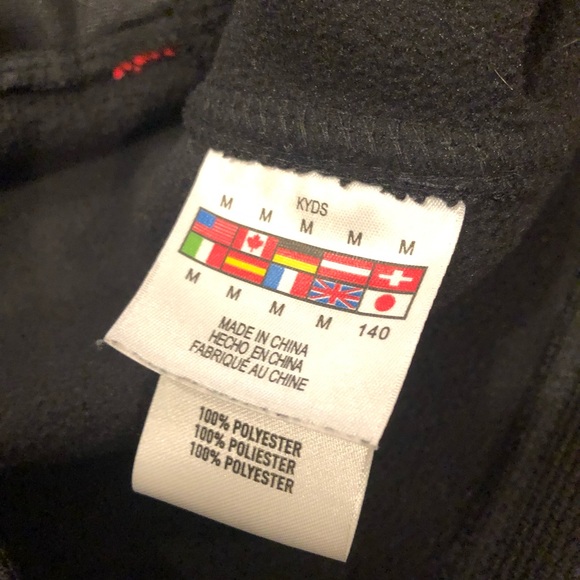 Spyder Sweater Jacket Full Zip Strike Jacket Black Red Kids Size Medium 10/12 - Picture 6 of 15